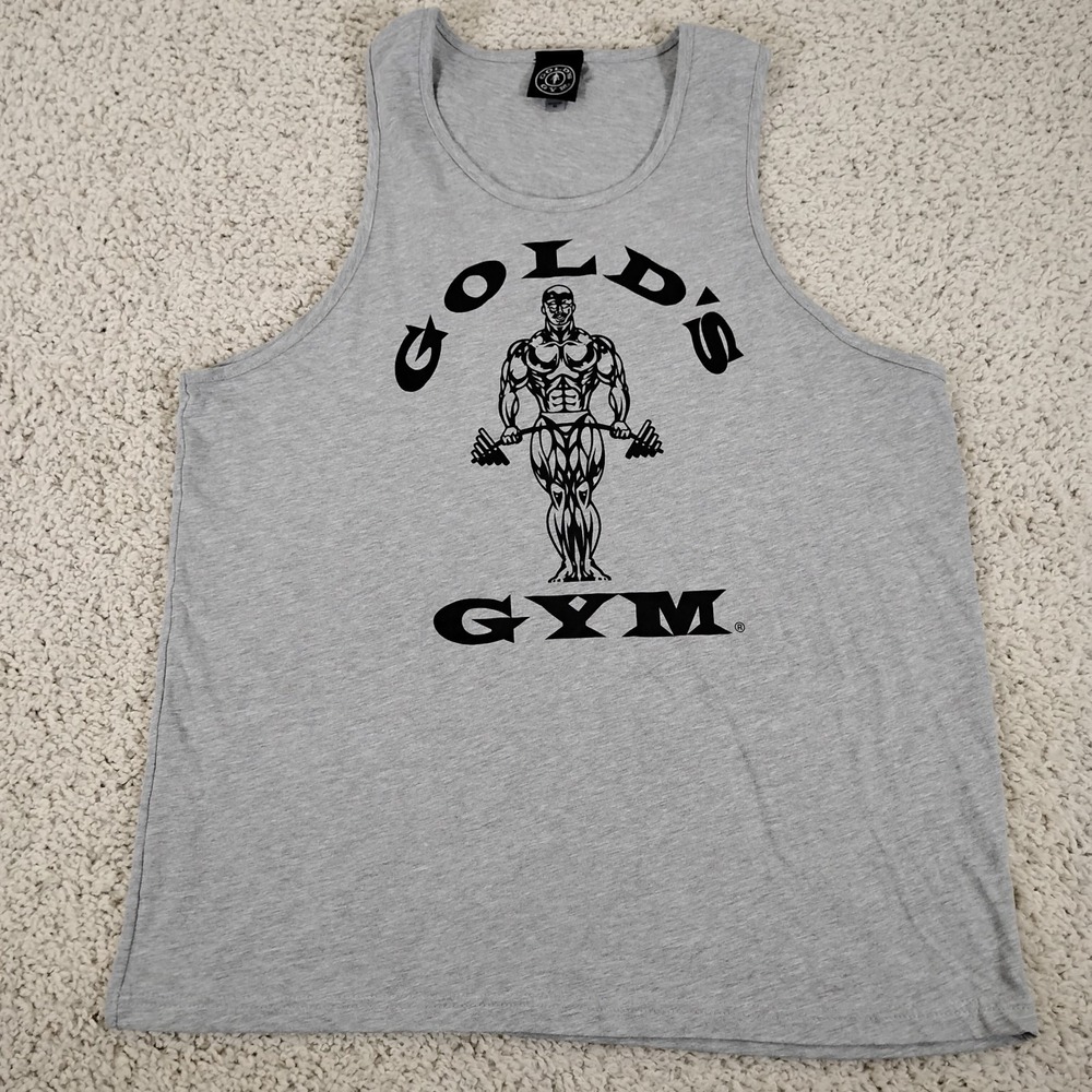 Golds Gym Shirt Mens XL Muscle Tank Top Bodybuilding Workout Retro Weightlifting